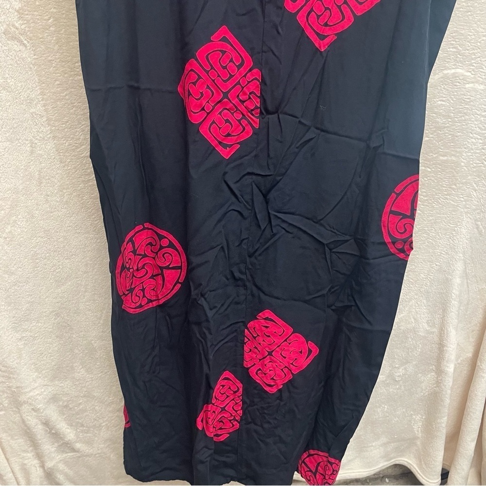 Island exposure women’s Hawaiian dress size 2x rayon black with red Celtic knot - Picture 7 of 8